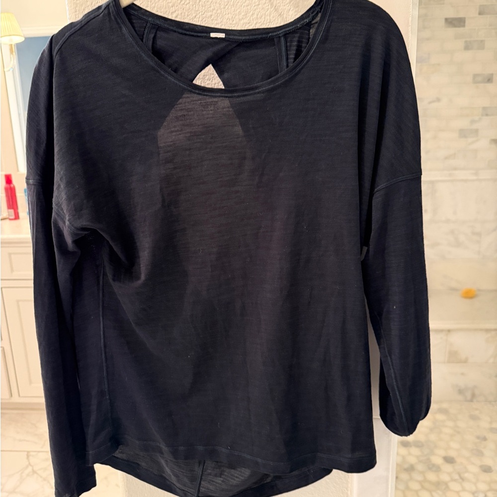 Lululemon Women's dark teal open back Long Sleeve Top